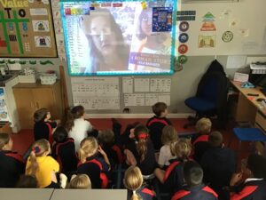 Author Leila Rasheed on screen during workshop