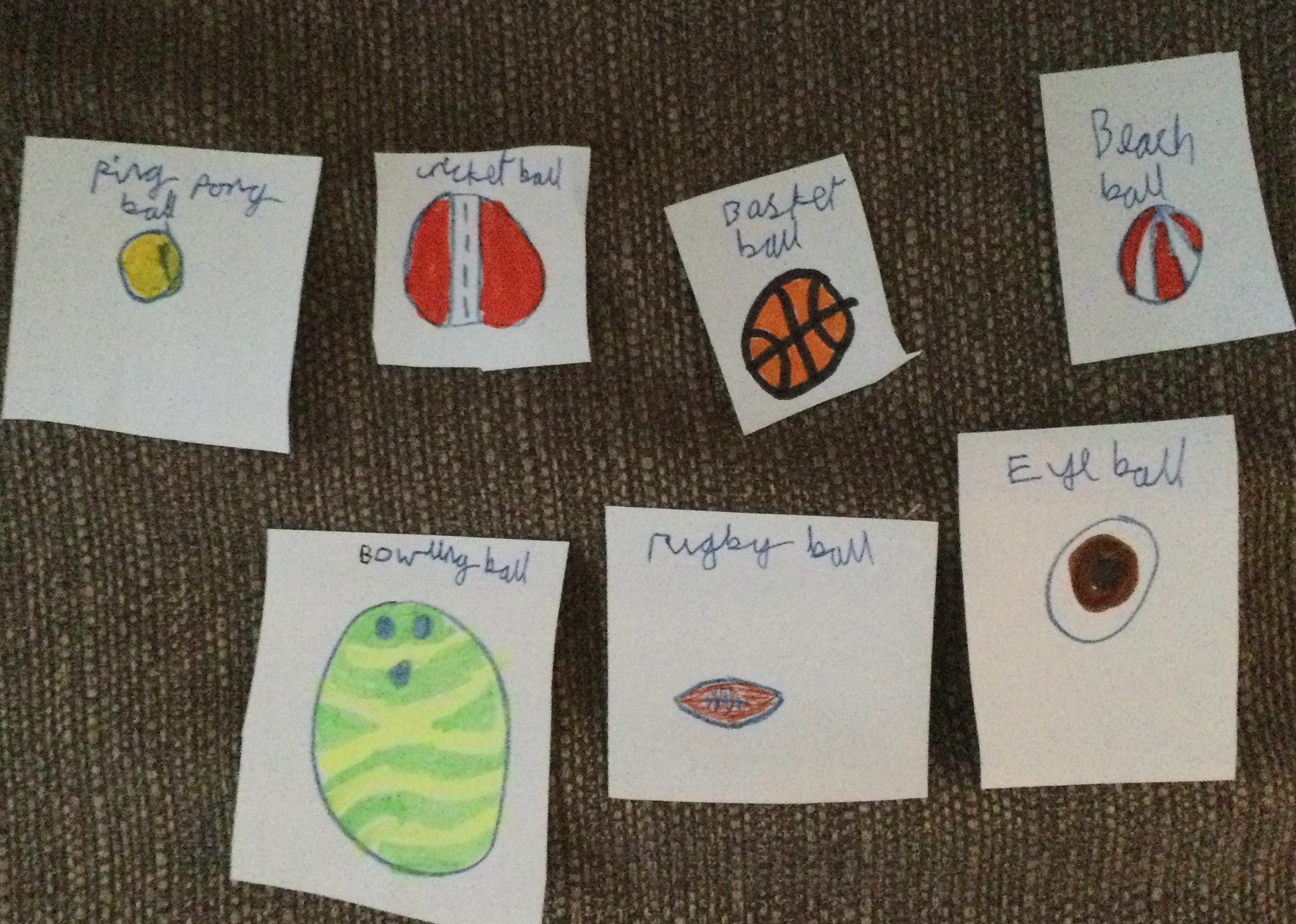 Ball Skills Picture Cards