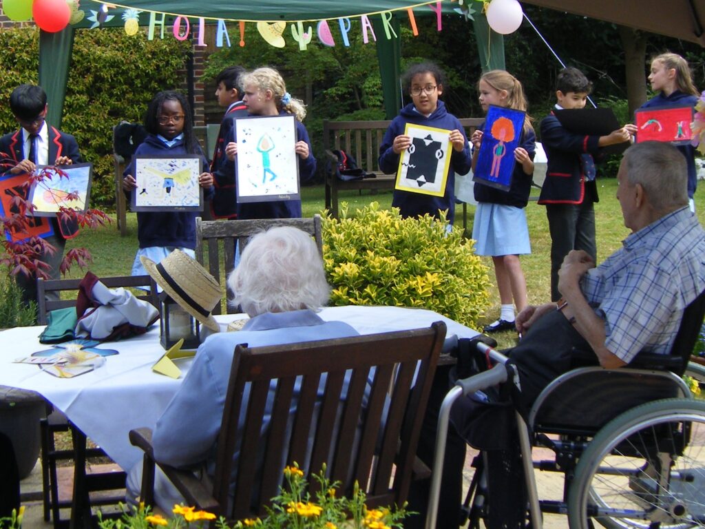 Children sharing their work