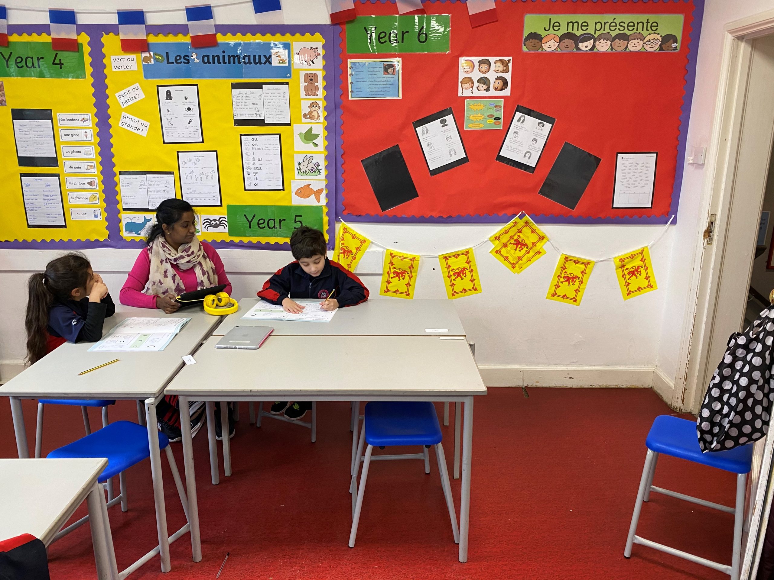 Bunting up in the classroom