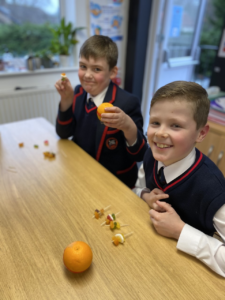 Enjoying Christingle preparations