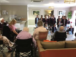Reading to residents @ Kingsclere