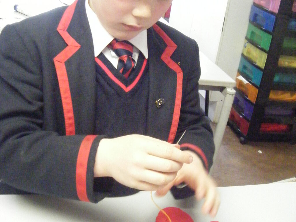 Sewing takes concentration