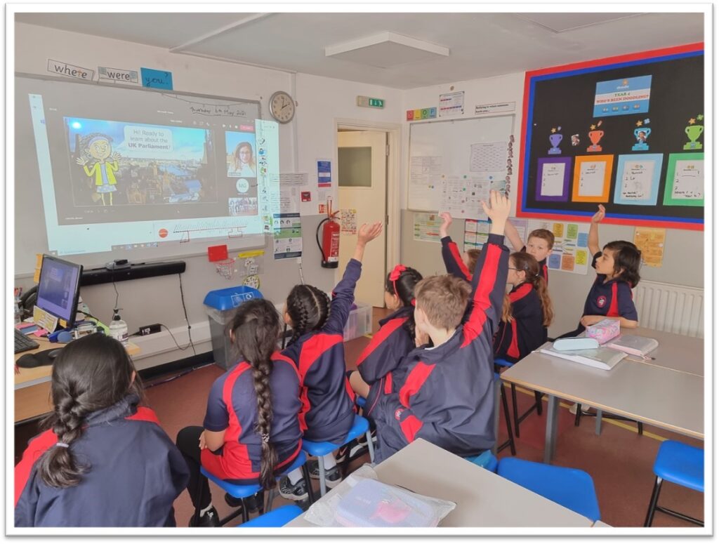 Year 4 Attending a the Virtual Parliament Workshop